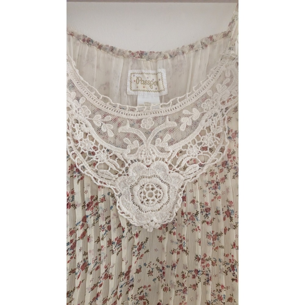 Cotton Babydoll Floral Tank Top Y2K Boho Cottagecore Summer Pretty Size  SM